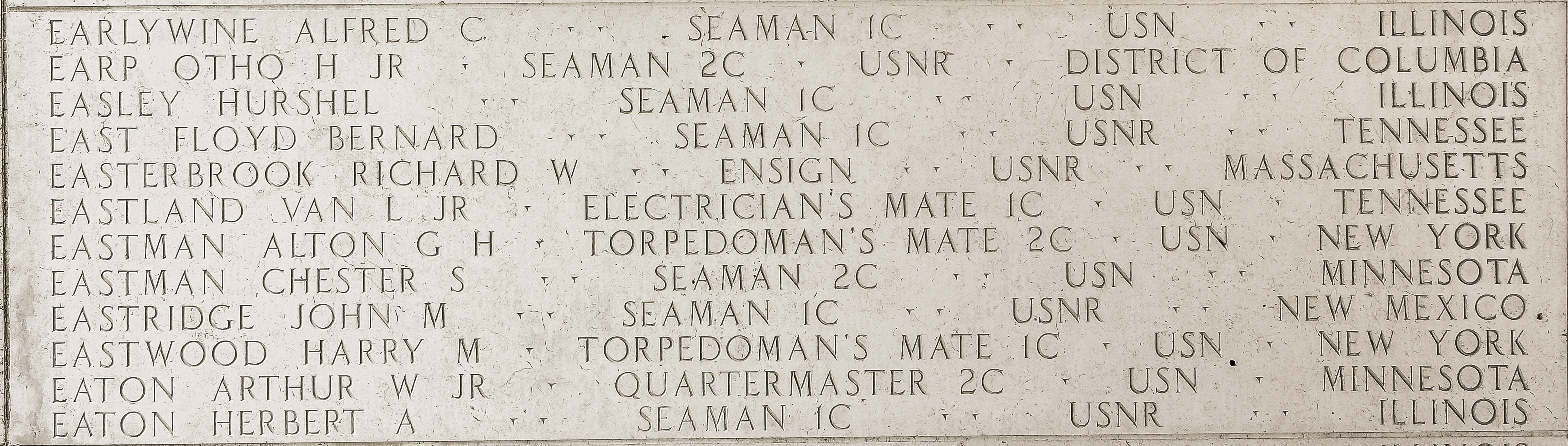 Otho H. Earp, Seaman Second Class